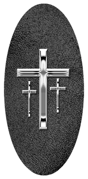 DG5000-517-SL-SH-BK Silver 3 Crosses Shimmer Black